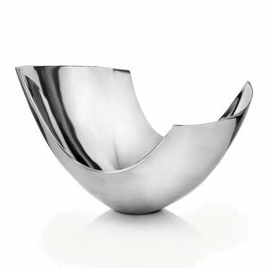 Homeroots.co 383745 Silver Aluminum Abstract   Tray Dish Centerpiece B