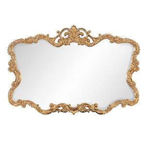 Homeroots.co 383714 Gold Leaf Mirror With Decorative Textured Frame