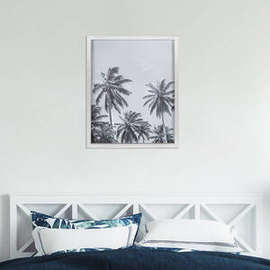 Homeroots.co 380857 Multie Palm Trees White Wood Framed Wall Art