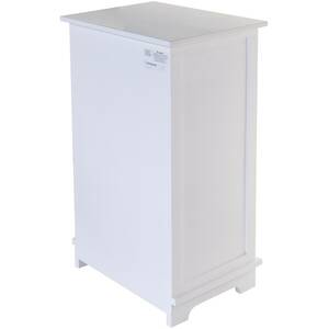 Homeroots.co 383044 White Wooden Cabinet With 1 Basket Weave Drawer An