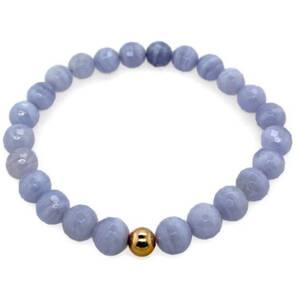 Alkeme B110 Gemstone  Gold Stretch Bracelet - Blue Lace