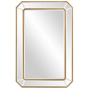 Homeroots.co 383725 Recatngle Gold Leaf Mirror With Angledecorners Fra