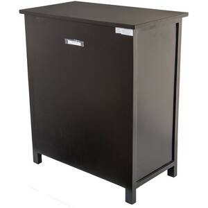 Homeroots.co 383041 Black Wooden Cabinet With 3 Basket Weave Drawers A