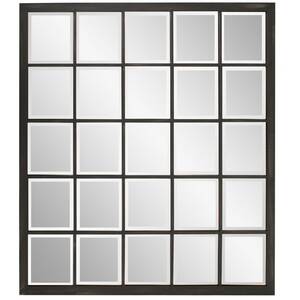 Homeroots.co 383709 Rectangular Antique Black Finish Mirror With Bevel