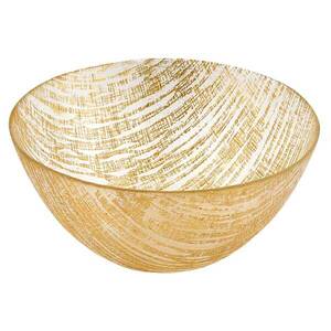 Homeroots.co 375850 8 Hand Crafted Glass Gold Accent Salad Or Serving 