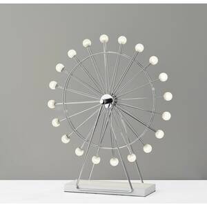 Homeroots.co 372849 Chrome Ferris Wheel Large Table Lamp