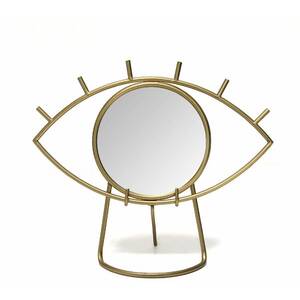 Homeroots.co 373150 Bohemian Golden Eye Tabletop Mirror