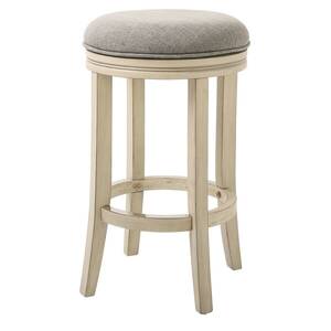 Homeroots.co 380060 Bar Height Round Swivel Solid Wood Stool In Distre