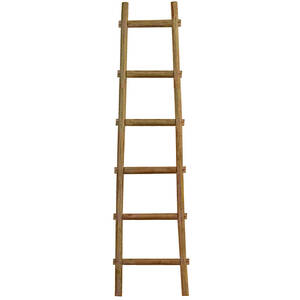Homeroots.co 379917 6 Step Brown Decorative Ladder Shelve