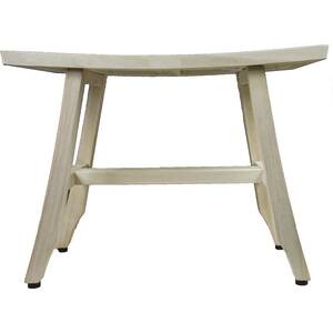 Homeroots.co 376714 Contemporary Teak Shower Stool Or Bench In Whitewa