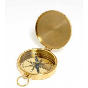 Homeroots.co 364304 Shiny Brass Marine Compass With Lid