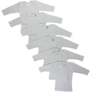Bambini CS_050S_050S Bambini White Long Sleeve Lap T-shirts  6 Pack