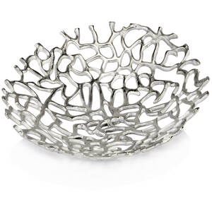 Homeroots.co 354605 15.5 X 15.5 X 3 Silver Large Coral Plate