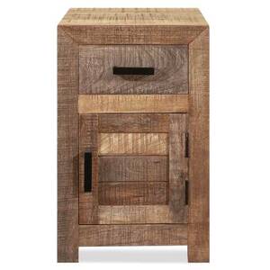 Homeroots.co 379815 Solid Wood Butcher Block Accent Cabinet Or Nightst