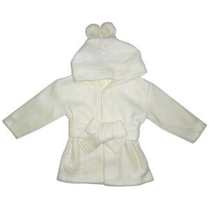 Bambini 965Y Bambini Fleece Robe With Hoodie Yellow