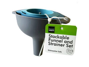 Bulk HC496 Stackable Funnel And Strainer Set