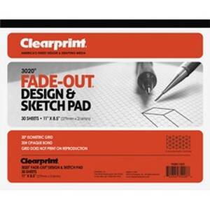 Chartpak/pickett CLE 932811ISO Clearprint Isometric Grid Paper Pad - L