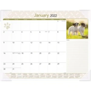 Acco AAG DMD16632 At-a-glance Puppies Monthly Desk Pad - Julian Dates 