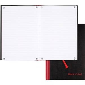Hamelin JDK 400110531 Black N' Red Casebound Business Notebook - 96 Sh