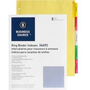 Business BSN 36692BX Insertable Tab Ring Binder Indexes - 5 Blank Tab(