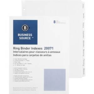 Business BSN 20071 3-ring Plain Tab Indexes - 8 Write-on Tab(s)1.25 Ta