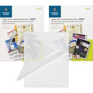 Business BSN 20855BD Letter Size Laminating Pouches - Sheet Size Suppo