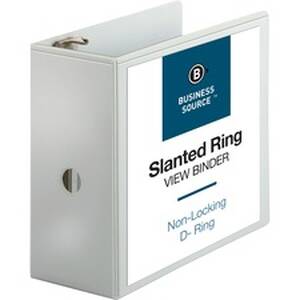 Business BSN 28445 Basic D-ring White View Binders - 5 Binder Capacity