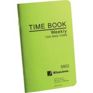 Acco WLJ S802 Wilson Jones Foreman's Time Book - Cloth Bound - 4 18 X 