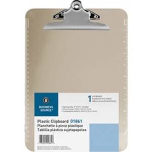 Business BSN 01861 Spring Clip Plastic Clipboard - 8 12 X 11 - Spring 