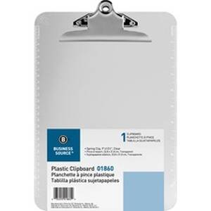 Business BSN 01860 Spring Clip Plastic Clipboard - 8 12 X 11 - Spring 