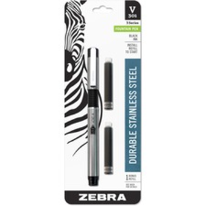 Zebra ZEB 48111 Pen V-301 Stainless Steel Fountain Pens - Medium Pen P