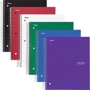 Acco MEA 73930 Mead Five Star Subject Spiral Notebook - 3 Subject(s) -