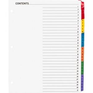 Business BSN 21907 Table Of Content Quick Index Dividers - Printed Tab