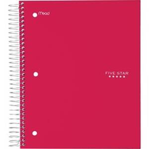 Acco MEA 72041 Five Star Wide Rule 5-subject Notebook - 200 Sheets - W