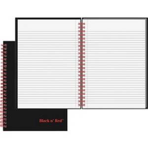 Mead JDK L67000 Black N' Red Wirebound Ruled Notebook - A5 - 70 Sheets