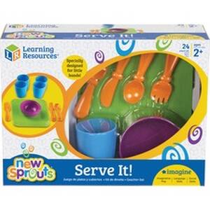 Learning LRN LER3294 New Sprouts - Role Play Dish Set - 24  Set - 2 Ye