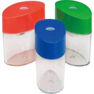 Integra ITA 42850 Assorted Color Oval Plastic Sharpeners - Handheld - 