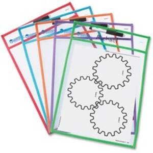 Learning LRN LER0477 Write-and-wipe Pockets - White Surface - Portable