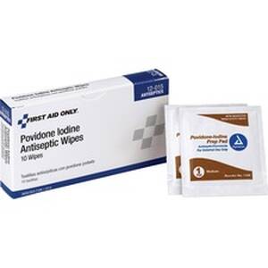 First FAO 12015 First Aid Only Povidone Iodine Antiseptic Wipes - 2.3 