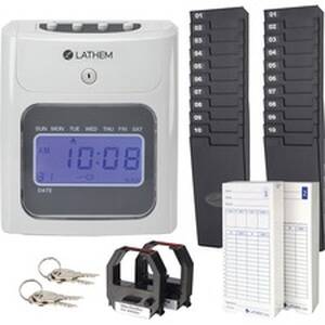 Lathem 400E-KIT 400e Top Feed Electronic Time Clock Kit - Card Punchst