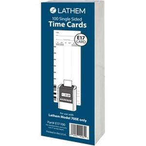 Lathem LTH E17100 Model 700e Clock Single Sided Time Cards - White - B