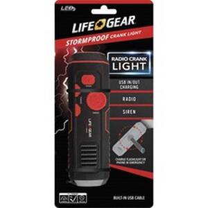 Dorcy DCY LG3860675RED Life+gear Stormproof Crank Light - Red, Black