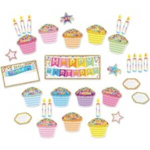 Ashley ASH 96003 Ashley Birthday Cupcake Bulletin Board Set - Skill Le