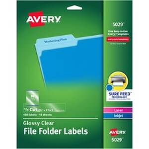 Avery 05029 Averyreg; Clear Top Tab Filing Labels - Permanent Adhesive