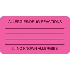 Tabbies TAB 01730 Allerydrug Reactions Alert Labels - 3 14 X 1 34 Leng
