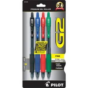 Pilot PIL 31034 G2 Retractable Gel Ink Rollerball Pens - Fine Pen Poin
