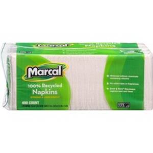 Marcal MRC 6506 Marcal 100% Recycled Luncheon Napkins - 1 Ply - White 