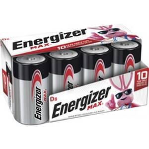 Energizer E95FP-8 Max Alkaline D Batteries, 8 Pack - For Multipurpose 