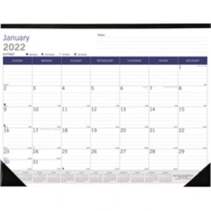 Dominion RED C177227 Blueline Duraglobe Monthly Desk Pad - Julian Date