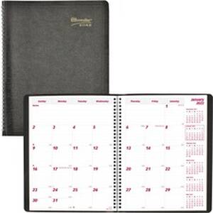 Dominion RED CB1262BLK Brownline Soft Cover 14-month Monthly Planner -